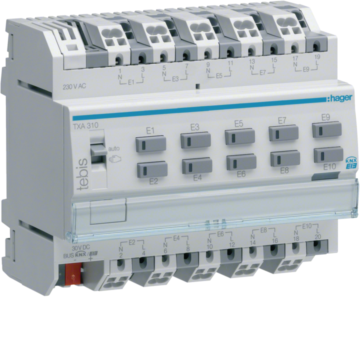 Hager TXA310 KNX 10-fold Binary Input Device 230V AC