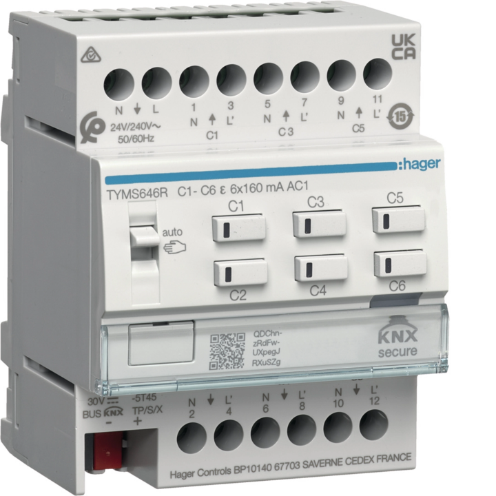 Hager TYM646R KNX 6-Channel Heating Actuator 24/230V
