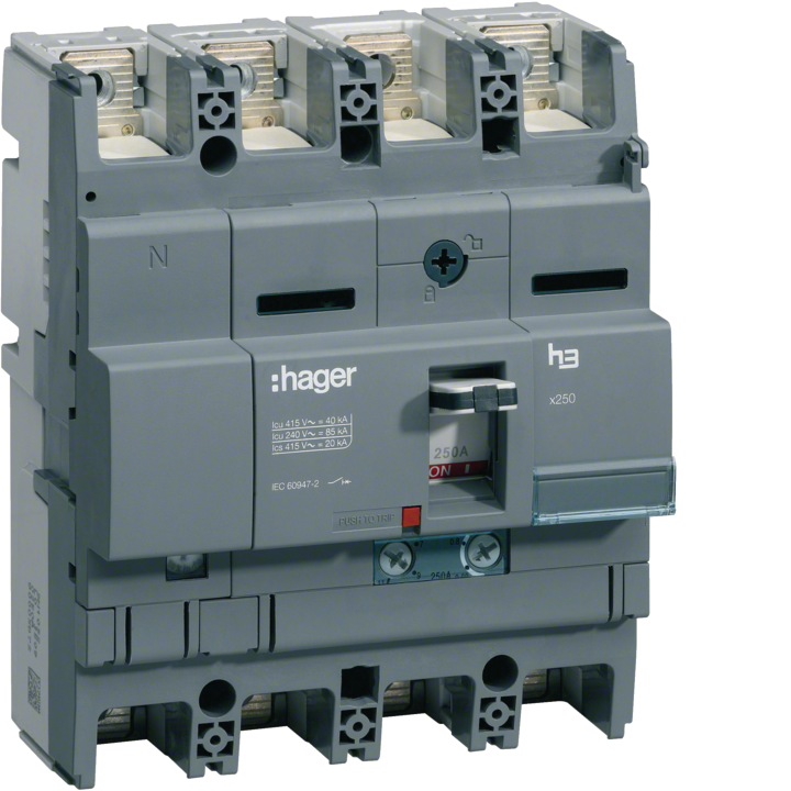 Hager HNB162H MCCB X250 4P 60% 40kA 160A TM