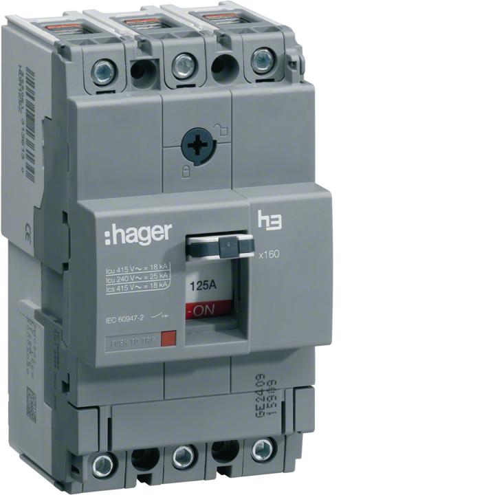 Hager HCA160H MCCB 3P 160A 40kA