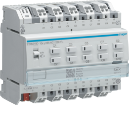 Hager TYA610D KNX Switch Actuator 10-fold 16A C-load
