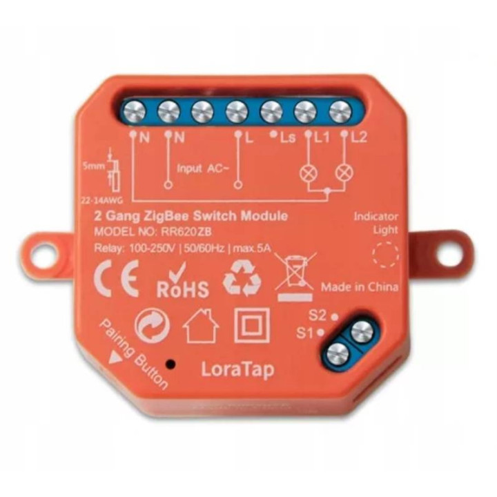 2-kanałowy moduł przekaźnika ZigBee LR Tuya 5904496826838