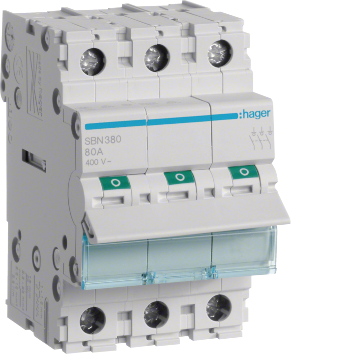Hager SBN380 3P 80A Main Switch / Isolator