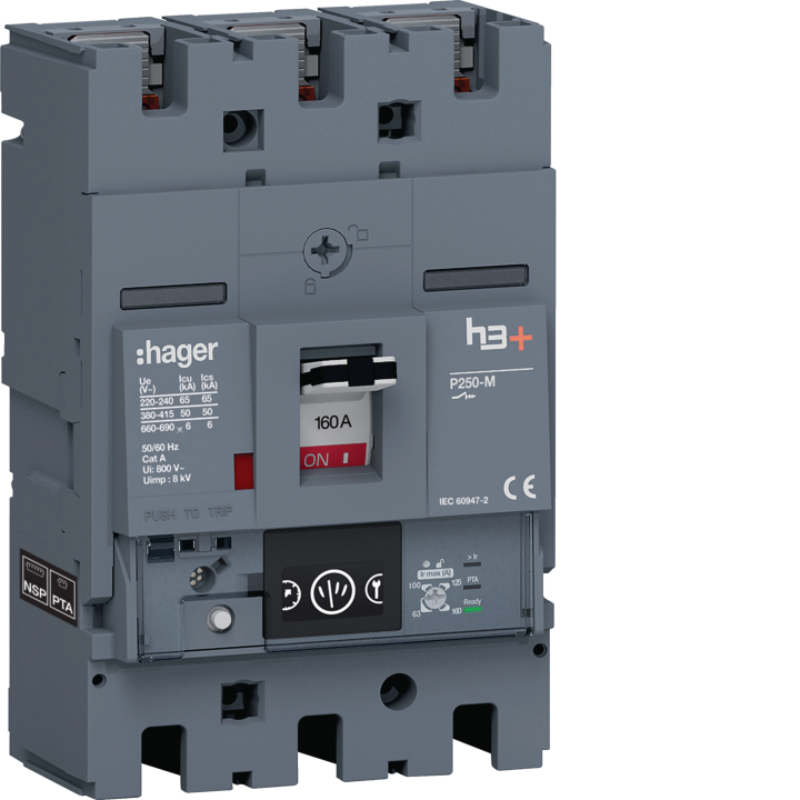 Hager HHT160NR MCCB 3P 160A 50kA