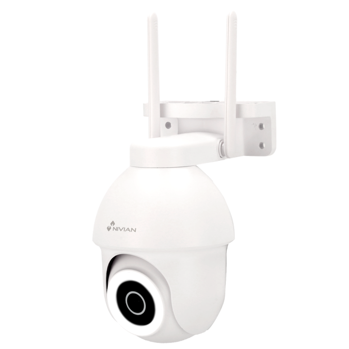 NIVIAN RETAIL NVS-IPC-0S3 Cámara IP PTZ de 4MP para exteriores, Wi-Fi PoE, 2.5K, iluminación dual, IP65