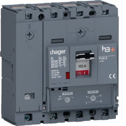 Hager HES126DC MCCB H3+ P160 TM 4x125A 70kA
