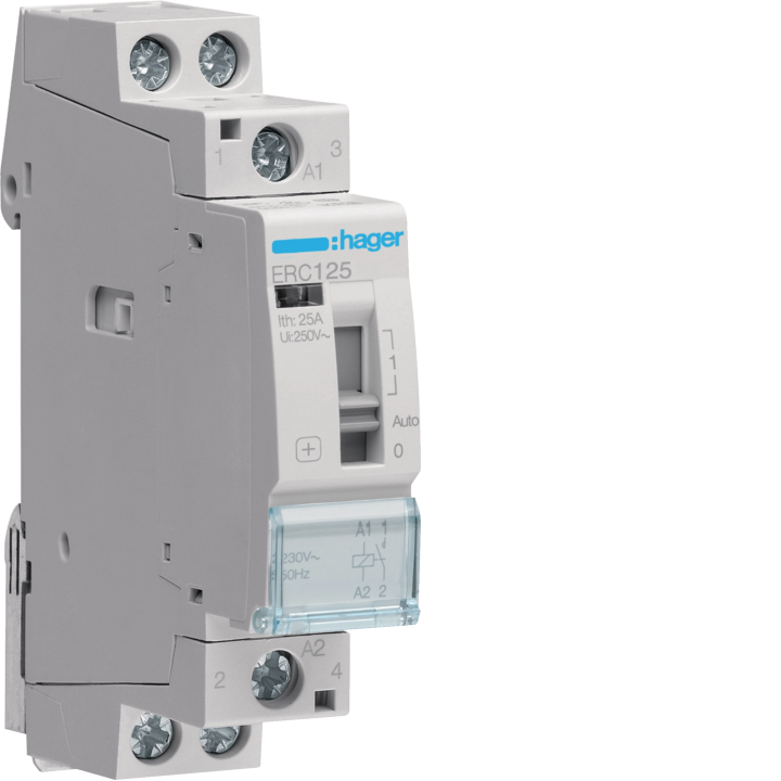 Hager ERC125 Override Contactor 25A 1NO 230V