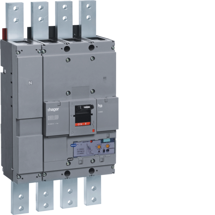 Hager HEF981H MCCB 4P 1250A 70kA LSI