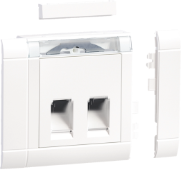 Hager GSETDM1029016 Juego de montaje 2xRJ45 Tipo 10 Blanco
