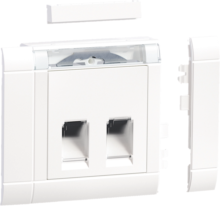 Hager GSETDM1029016 Juego de montaje 2xRJ45 Tipo 10 Blanco