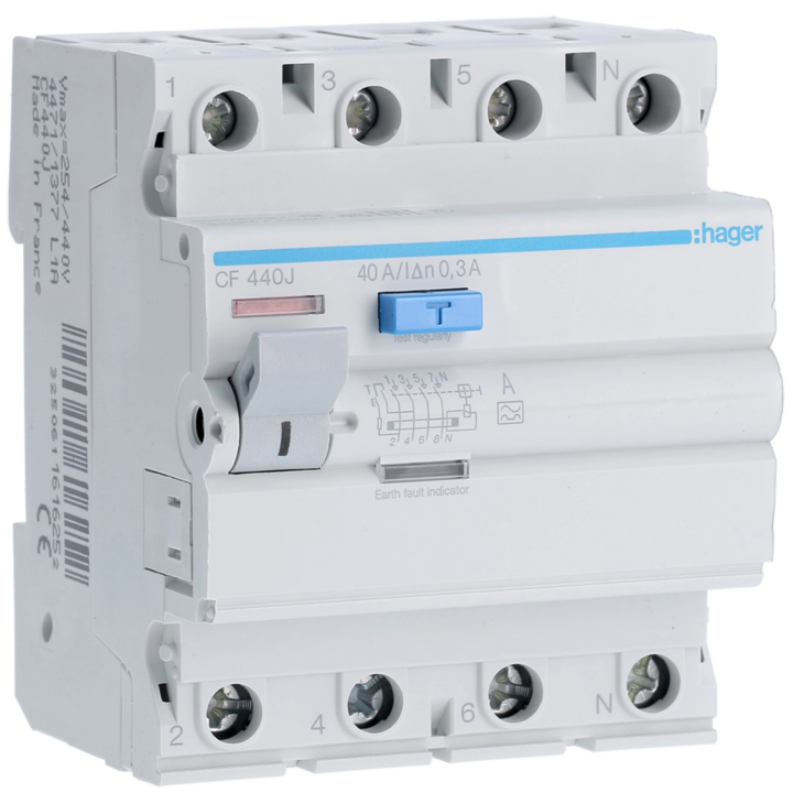 Hager CF440J RCCB 4P 40A 300mA Type A