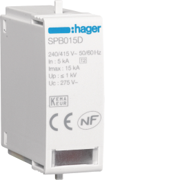 Hager SPB015 Cartridge Fuse Link L-N 5kA 15kA