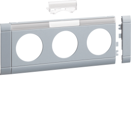 Hager GB08031LAN Plaque frontale 3 prises avec couvercle 80 LF Aluminium