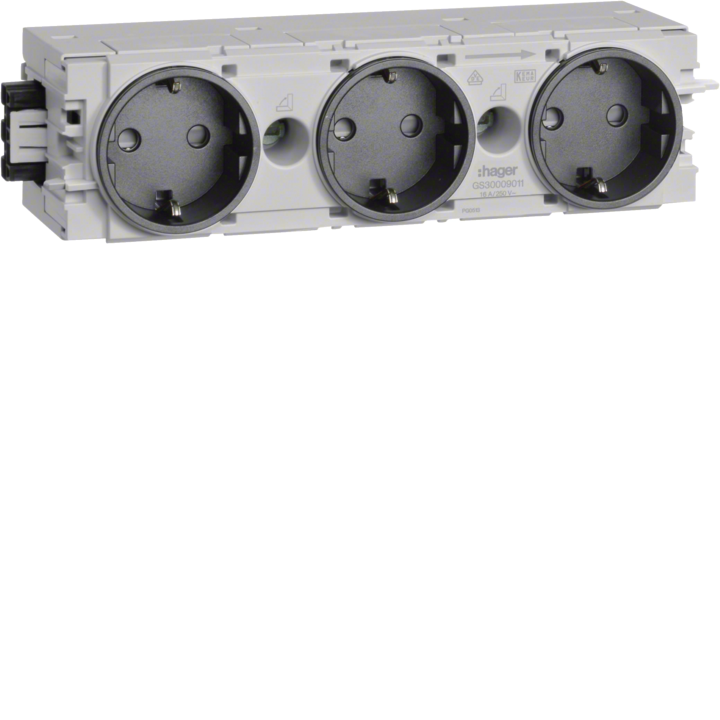 Hager GS30009011 Prise 3 prises Wago Profil C