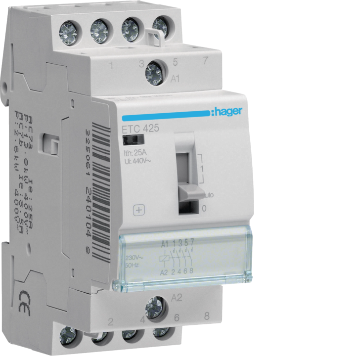 Hager ETC425 Contactor 25A 4NO 230V
