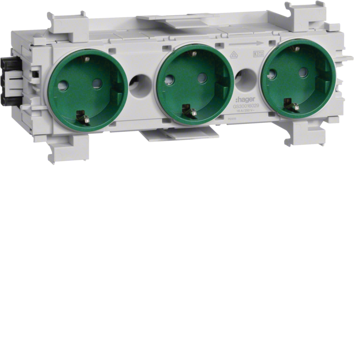 Hager GS30016029 Prise de courant triple vert