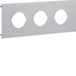 Hager L87337035 Couvercle prédécoupé 3 gangs, gris clair (RAL 7030) pour goulotte BR70130