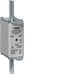 Hager LNH1063M NH1 gG 500V 63A Fuse Link with Central Indicator