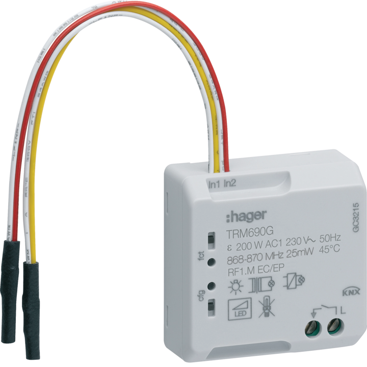 Hager TRM690G KNX 1-Fold Dimming Actuator 200W 2 Inputs