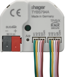 Hager TYBS794A Flush Mounted KNX Push-Button Sensor 4-Fold with LED Output