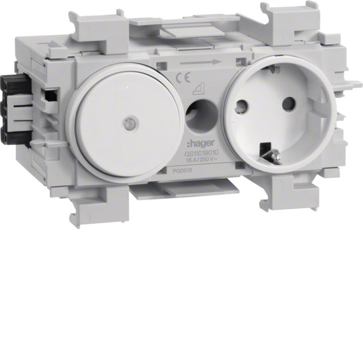 Hager GS11019016 Prise intelligente avec interrupteur, Zigbee, blanc