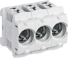 Hager LD046 Plastic Fuse Base D02 with Clamp, 3-Pole, 63A