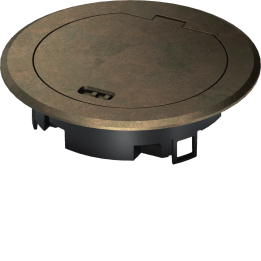 Hager BSR02MKM Metal Hinged Cover for BSR02 Floor Box, Brass-coated