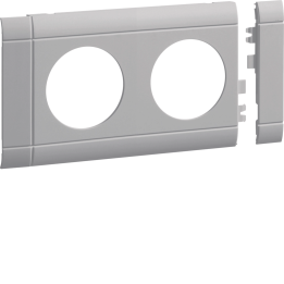 Hager GB080207035 Plaque frontale 2 prises avec couvercle 80 lg