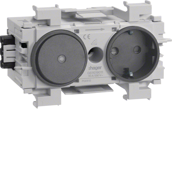 Hager GS11019011 Prise intelligente avec interrupteur, UK Type G, Blanc