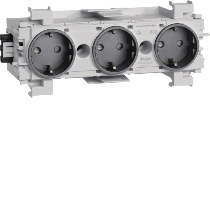 Hager GS30019011 Prise de courant intelligente à 3 groupes (type G)
