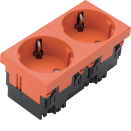 Hager ESR2332004 Prise Rastec 33° 2 prises Orange