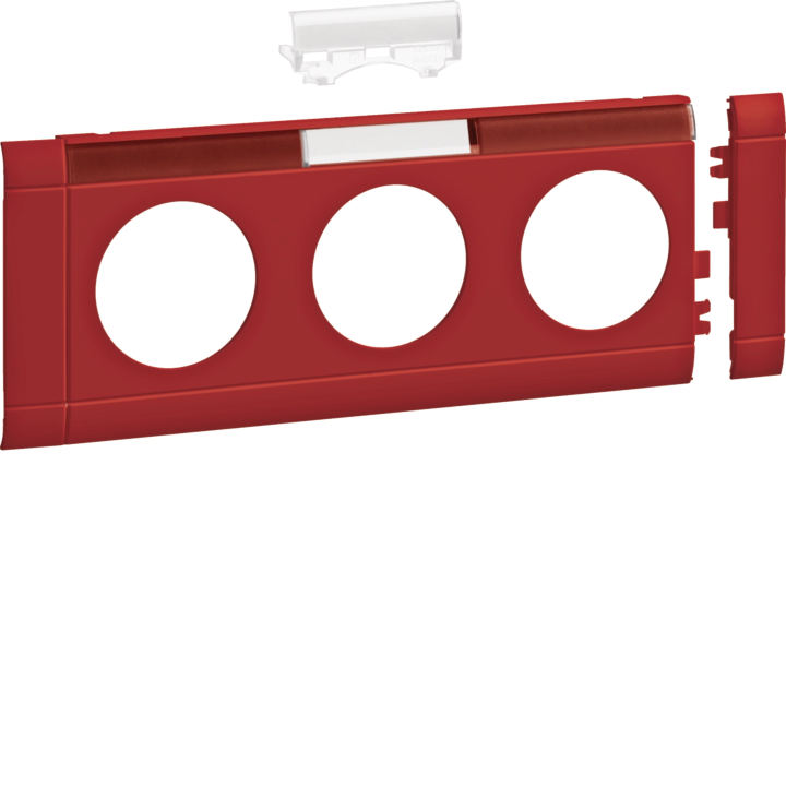 Hager GB080313020 Plaque frontale couvercle de prise triple 80 LF rouge