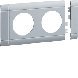Hager GB08020LAN Plaque frontale 2 prises avec couvercle 80 Aluminium