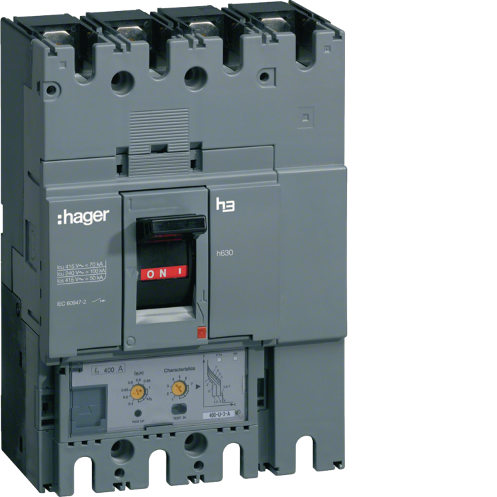 Hager HND251H MCCB 4P 250A 50kA LSI