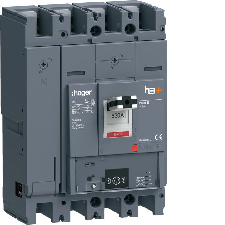 Hager HEW631NR MCCB H3+ P630 Energy 4x630A 70kA