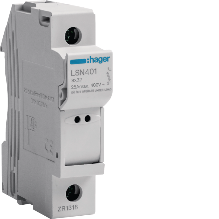 Hager LSN401 Fuse Carrier 1P 25A 400V 1M