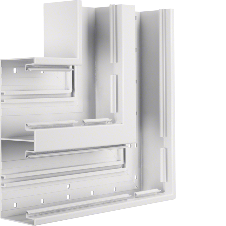 Hager BRA652105D9016 Angle Plat 68x210mm avec Couvercle 2x80mm Blanc