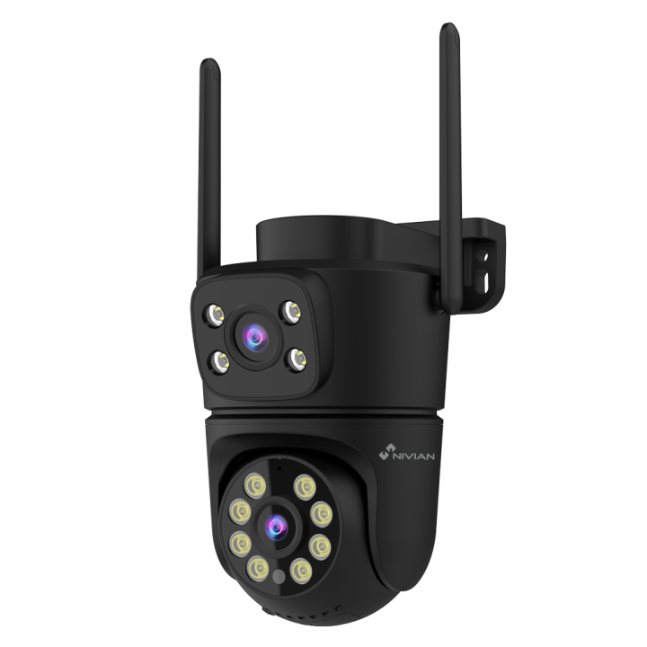 NIVIAN RETAIL NVS-IPC-0S6B-DUAL Cámara IP PTZ de 4MP con Wi-Fi, PoE, IP65, iluminación dual