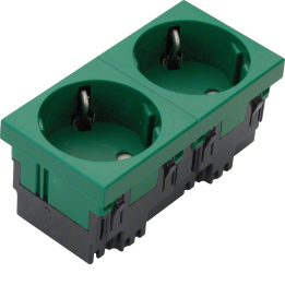 Hager ESR2336029 Prise Rastec 33° 2 prises Vert Menthe