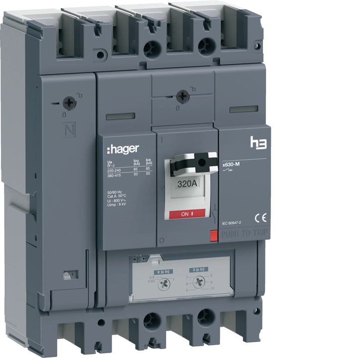 Hager TX320 MCCB 320A 4P 50kA KNX