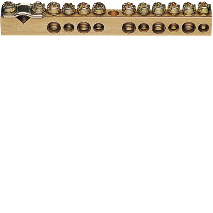 Hager K151 Brass Terminal Block, 85mm, 1x25mm² - 5x10/16mm²