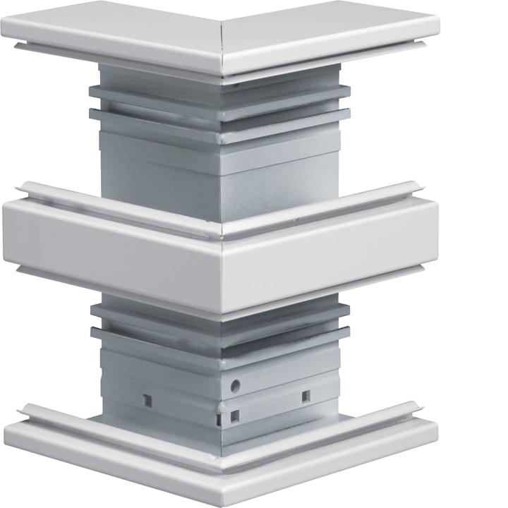 Hager BRA652103D9016 Coin extérieur 68x210mm pour couvercle de goulotte 2x80mm blanc