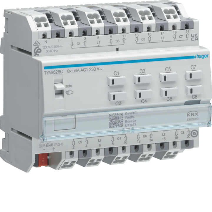 Hager TYA628C Output Device for 8 Shutters/Blinds 230V~