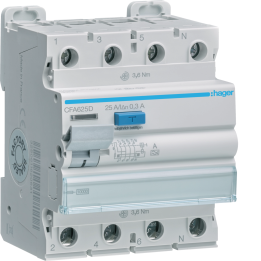 Hager CFA625D RCCB 3P+N 25A 300mA Type A