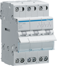 Hager SFT440 3P 40A Centre Off Changeover Switch