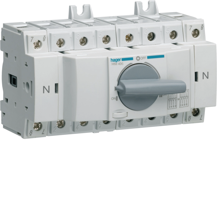 Hager HIM406 Modular Changeover Switch 3P+N 63A