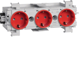Hager GS30013020 Prise de courant triple Wago f-mount rouge