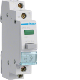 Hager SVN413 Latching Push Button 1NO + Green Indicator 230V AC