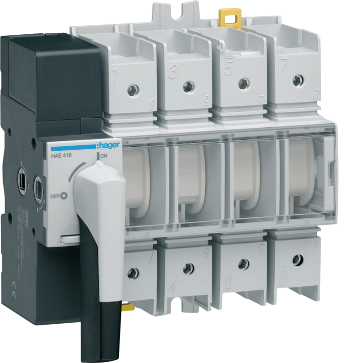 Hager HAE416 Load Break Switch, Visible Break, 4P 160A