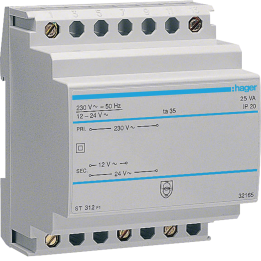 Hager ST312 Safety Transformer 25VA 230V/12-24V